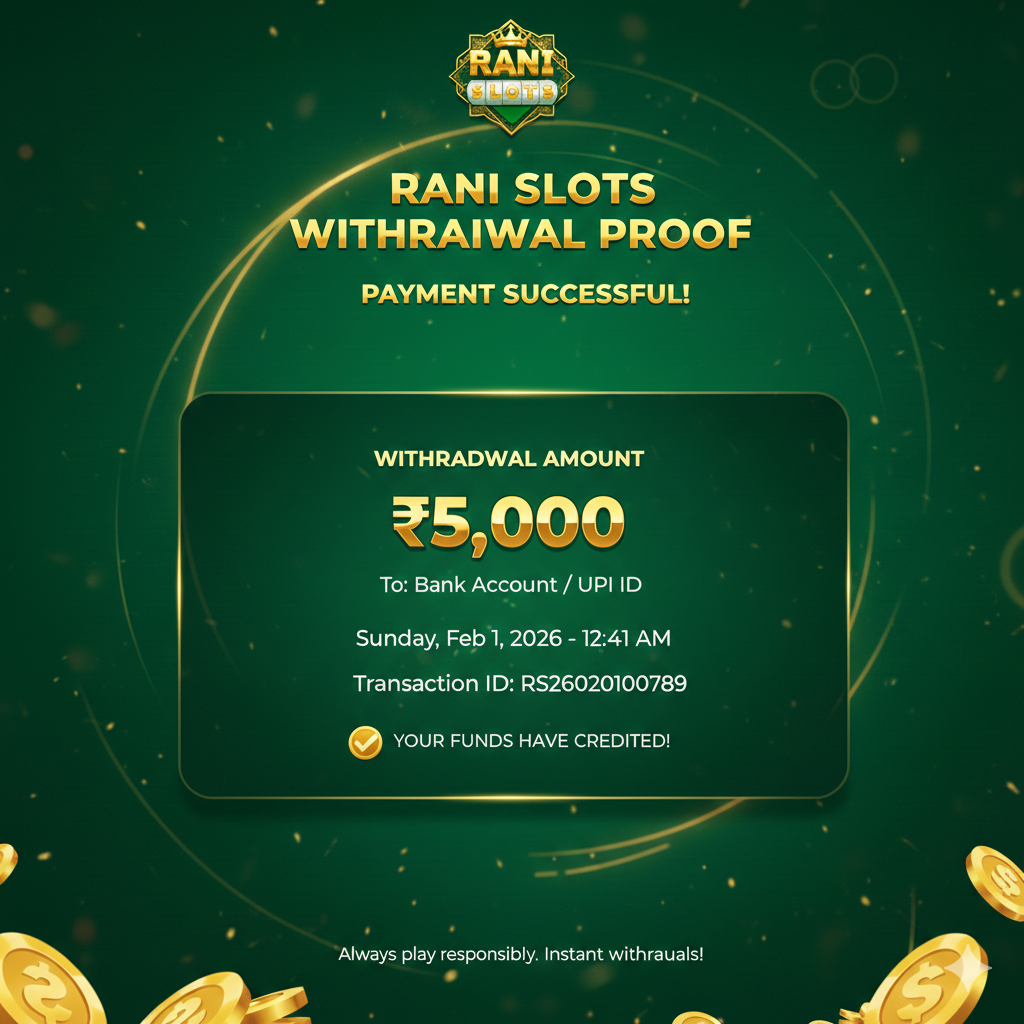 Rani Slots Instant Withdrawal process and payment proof